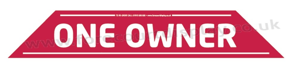 "One Owner" Windscreen Display 575mm x 100mm