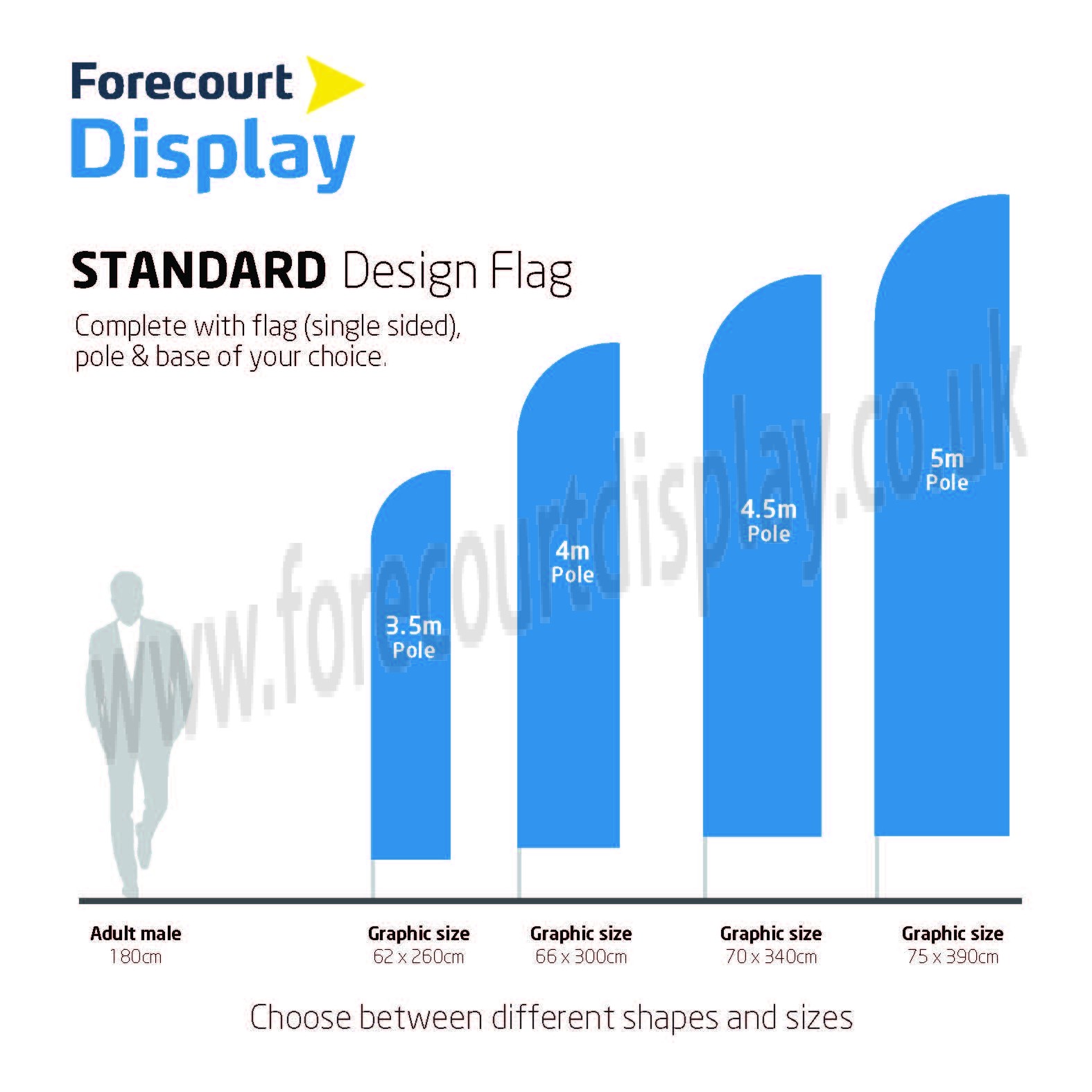 Forecourt Windsale Flags - 3.5m 62cm x 260cm - Standard