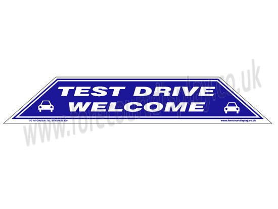 Test Drive Welcome Windscreen Display
